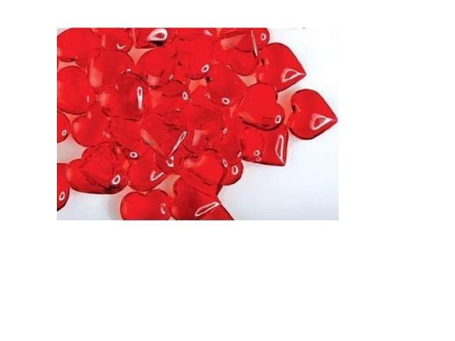 Translucent Red Acrylic Hearts for Vase Fillers Table Scatter Decoration