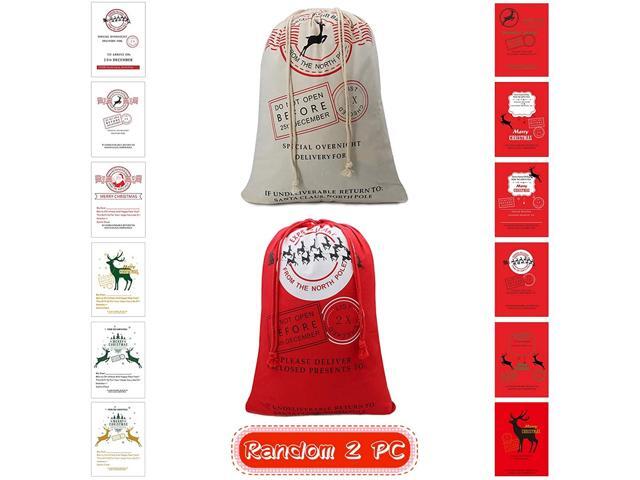 Bonison Christmas Bag Santa Sack Canvas Bag for Gifts Santa Sack Special Delivery Extra Large Size 276'x197' (White Pattern 14)