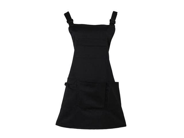 Nanxson Adjustable Women Bib Apron Multi Function Professional Salon Stylist Work Apron with Tool Pockets CF3010 black