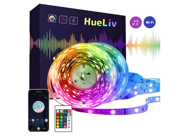 HueLiv 328ft LED Strip Lights Color Changing Strips 5050 RGB LED Wireless Smart Wi-Fi App Control Works with Alexa Google Home Music Sync for