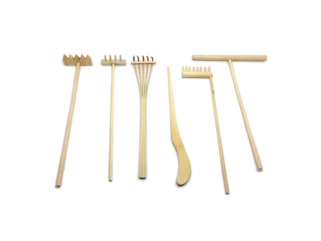 Mini Zen Garden Tool Rake Set 6 Pieces Rakes Drawing Stylus Sand Smoothing Push Rake