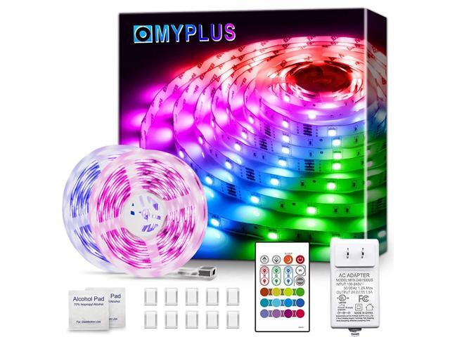 328FT LED Strip Lights MYPLUS Color Changing Led Light Strip with Remote UL Listed Safety Power DIY Tape Lights300 RGB SMD 5050 LEDs for