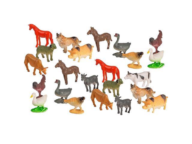 100 Piece Party Pack Mini Farm Animals - Plastic Mini Educational Animal Toys - Fun Gift Party Giveaway