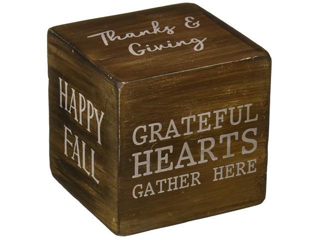 Mud Pie Thanksgiving Sentiment Block Brown