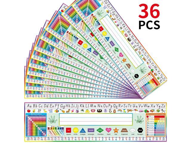 36 Pieces Classroom Name Tags Multipurpose Manuscript Name Plates Alphabet Multiplication Left/Right Intermediate Contemporary Desk Plate Topper