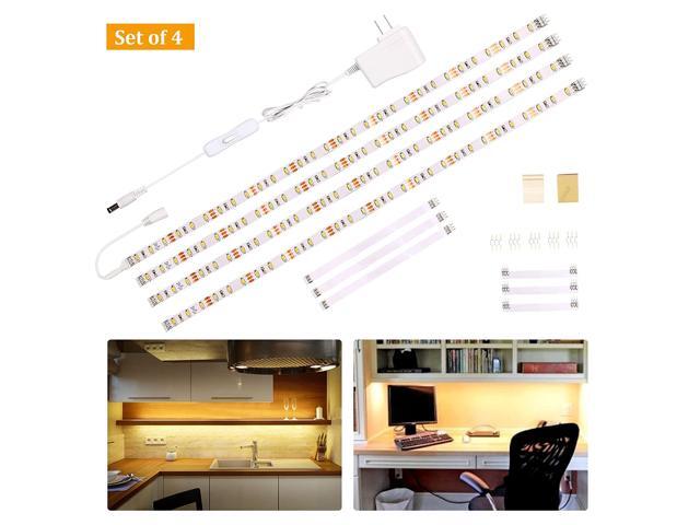 Wobane Under Cabinet Lighting Kit Flexible LED Strip Lights Bar Under Counter Lights for Kitchen Cupboard Desk Monitor Back Shelf66 Feet Tape