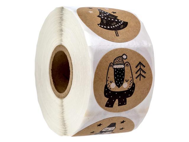 Black and White Holiday Animals Christmas Stickers/500 Christmas Tags/Multiple Designs