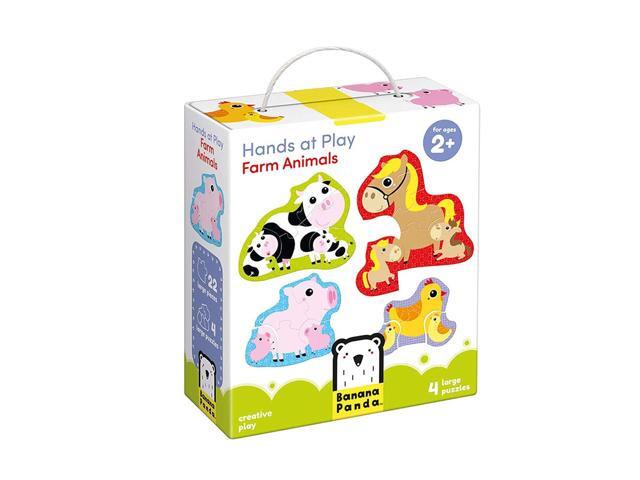 Banana Panda - Hands at Play Farm Animals - Jigsaw Puzzle Set - includes 4 Large Progressive Puzzles for Kids Ages 2 Years and Up