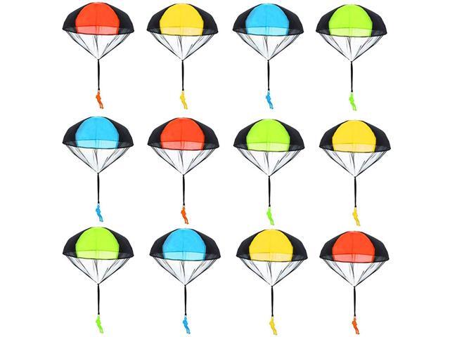 Minelife 12 Pack Parachute Toys Tangle Free Throwing Parachute Toy Parachute Figures Plastic Warrior Figures for Kids Party Favors Outdoor