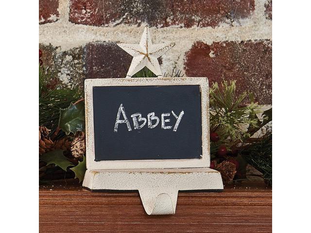 Park Designs White Chalkboard Stocking Hanger Cream