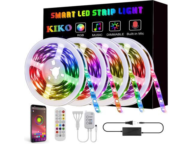 LED Strip Lights656ft 20m 4X164ft Ultra-Long KIKO Smart Led Lights SMD 5050 RGB Color Changing Rope Lights with Bluetooth Controller Sync to