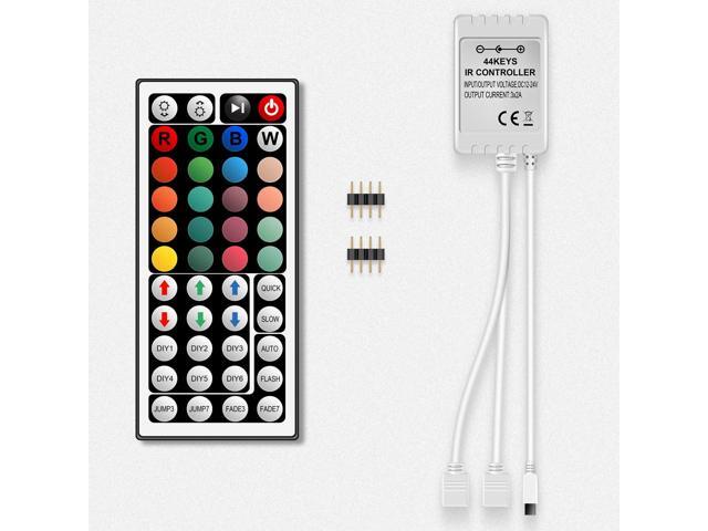 REYSURPIUS led Strip Lights Controller 2-Port 44Keys Wireless IR Remote Controller with Receiver forall 12V-24V RGB 3528 2835 5050 LED Light Strip