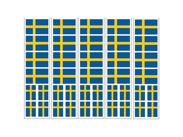 40 Removable Stickers: Sweden Flag Swedish Party Favors Decals
