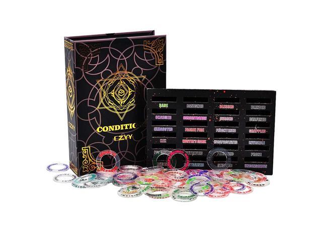 CZYY D & D Acrylic Condition Rings 72 PCS Status Effect Markers in 18 Conditions & Colors with 3x6 Storage Box Great DM Tool for Dungeons & Dragons