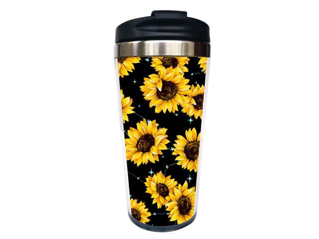 Waldeal Sunflower Travel Coffee Mug with Flip Lid Stainless Steel Tumbler Cup Water Bottle 15 OZ Mothers Day Birthday Mug for Men Women Girls