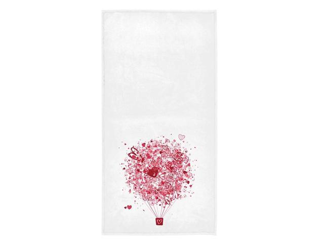 Naanle Love Hot Air Balloon with Hearts Valentines Day Soft Highly Absorbent Guest Large Home Decorative Hand Towels Multipurpose for Bathroom