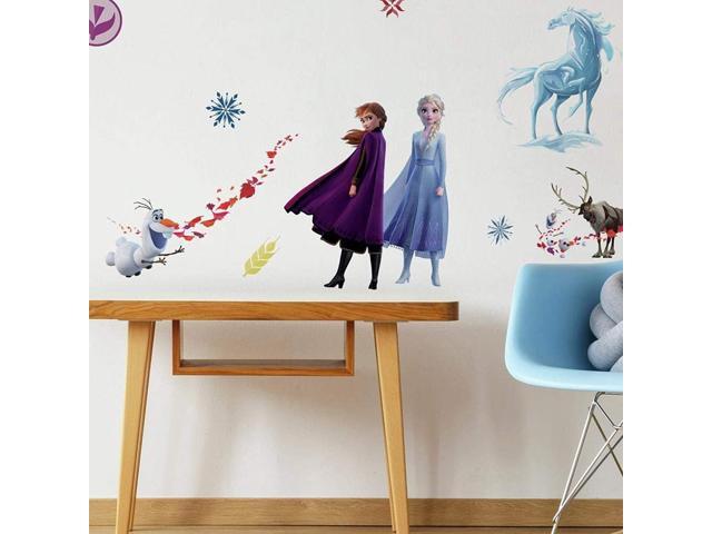 RoomMates - RMK4075SCS Disney Frozen 2 Character Peel and Stick Wall Decals 21 Wall Stickers Elsa Anna Olaf Kristoff & Sven