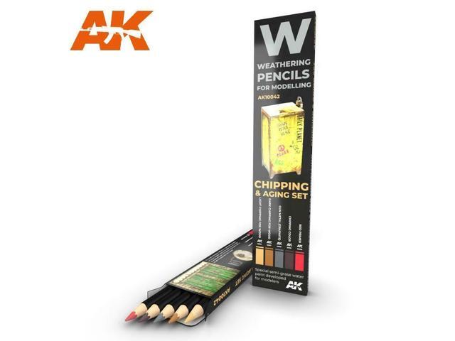 AK Interactive AK10042 Weathering Pencils For Models Chipping & Aging