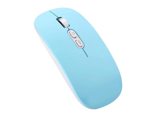 Hilitand 24GHz Wireless Mouse 1600DPI Ergonomic Optical Positioning Gaming Mice Mute with USB Receiver for Computer Laptop(Blue)