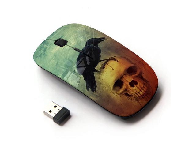 KOOLmouse [ Optical 24G Wireless Mouse ] [ Teal Clouds Black Raven Skull ]