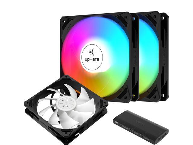upHere 120mm 5V ARGB Case Fan 3-Pin High Airflow Long Life ARGB LED for Computer Cases Cooling3-Pack NK123+3-3