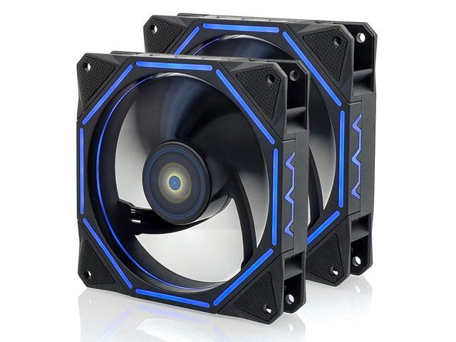 CONISY 120mm PC Case Fan Ultra Quiet LED Desktop Computer Cooling Fans - RGB (2Pack)