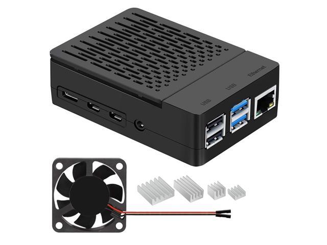 Raspberry Pi 4 Case iUniker Raspberry Pi 4 Fan ABS Case with Cooling Fan Raspberry Pi 4 Heatsink Simple Removable Top Cover for Pi 4 Model B/ 4B
