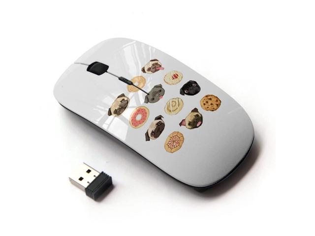 KOOLmouse [ Optical 24G Wireless Mouse ] [ Pug Puppy Cookie Cute White Pattern ]