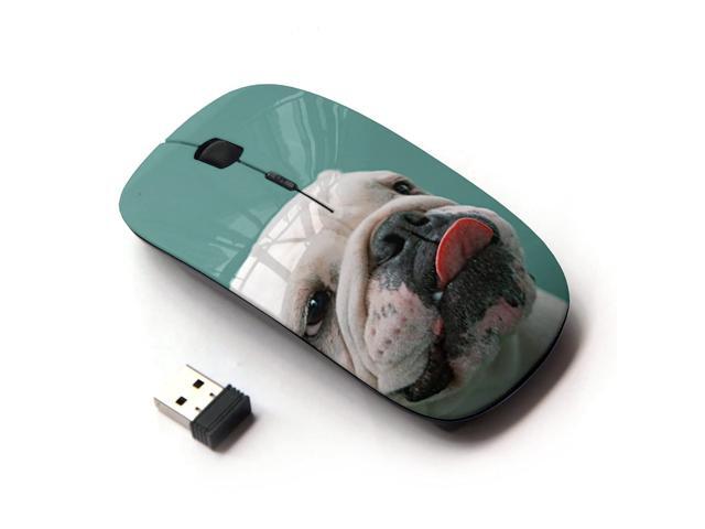 KOOLmouse [ Optical 24G Wireless Mouse ] [ English Bulldog Puppy Teal White Dog ]