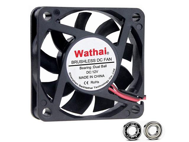 Wathai 60x60x15mm 60mm 12V Dual Ball 2Pin High Speed DC Exaust Cooling Fan