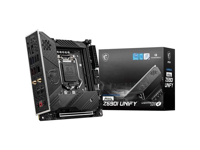 MSI MEG Z590I Unify Gaming Motherboard (Mini-ITX Intel 11th/10th Gen LGA 1200 M2 USB 32 Gen 2 DDR4 PCIe 4 Wi-Fi 6 Gigabit LAN