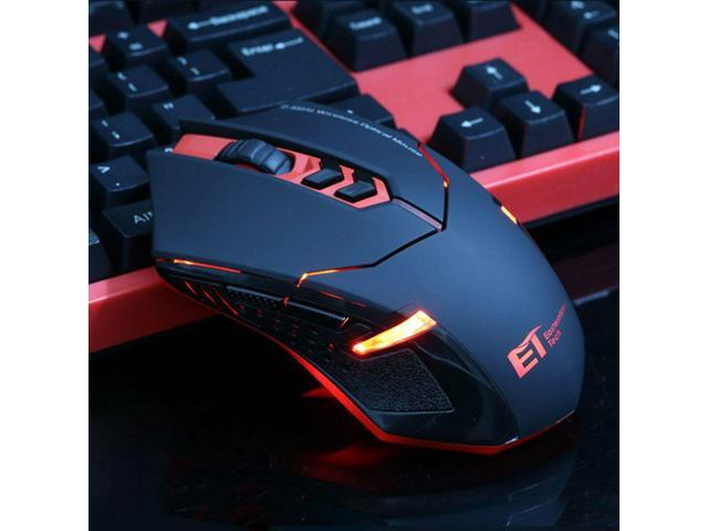 Red ETX-08 2400 DPI Adjustable 24GHz Wireless LED Gaming Mouse Mice USWarehouse