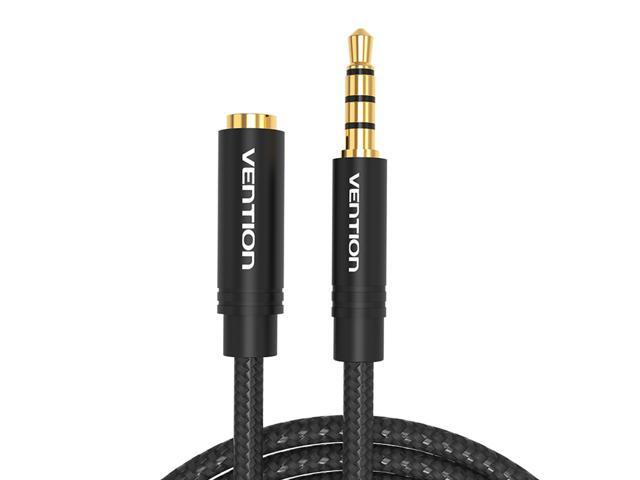 Vention 35mm Aux Cable35mm Jack Male to Female Stereo Audio Extension Cable with Gold Plated Connector Compatible for iPhone iPad Smartphones