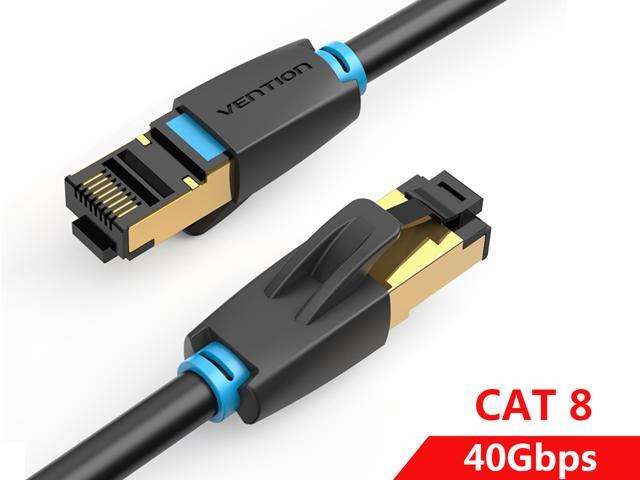 Vention Cat8 Ethernet Cable High Speed SFTP LAN Network Cable 40Gbps 2000Mhz Patch Cord with Gold Plated RJ45 Connector - in Wall Outdoor