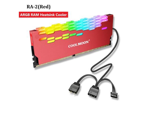 COOLMOON ARGB RAM Heatsink Cooler RGB Memory Cooling Heat Sink 5V 3 Pin 4 Pin Aluminum Alloy RA-2 Colorful Flashing Heat Spreader for Desktop PC