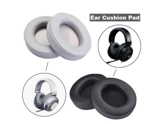 1 Pair Gaming Earphone Cushion Oval Shape Foam PU Leather Headset Cushion Replacement Accessories For Razer Kraken 71 Pro V2