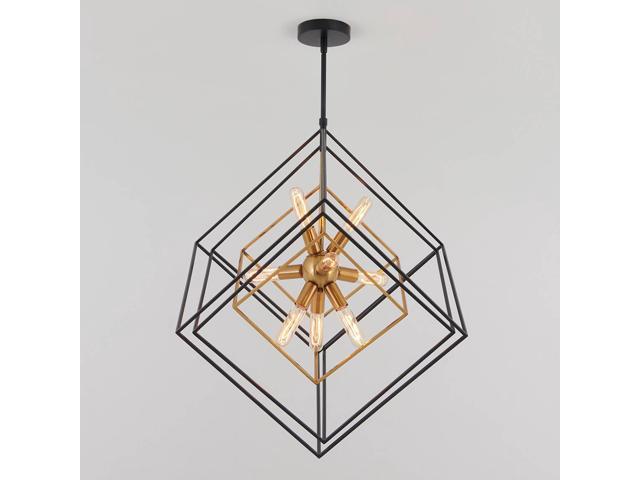Artika Imperium 9 Light Geometric Chandelier Modern Mid Century Black & Gold