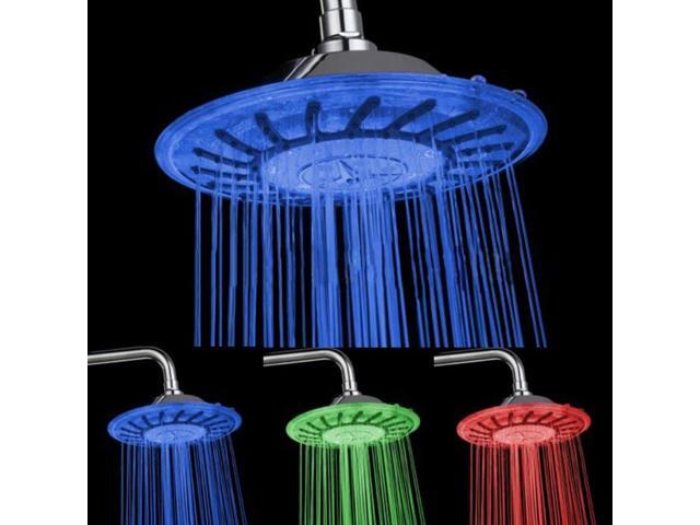 8' Bathroom 7 Colors Automatic LED Light Changing Round Top Shower Head Bath Rainfall l29k
