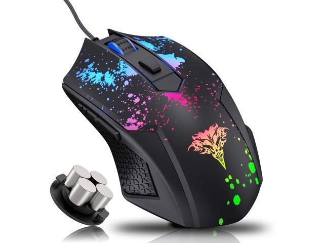 BENGOO Gaming Mouse Wired USB Ergonomic Computer Mice with Chroma RGB Backlit 6400 DPI Adjustable 6 Programmable Buttons Optical Laptop PC Gamer