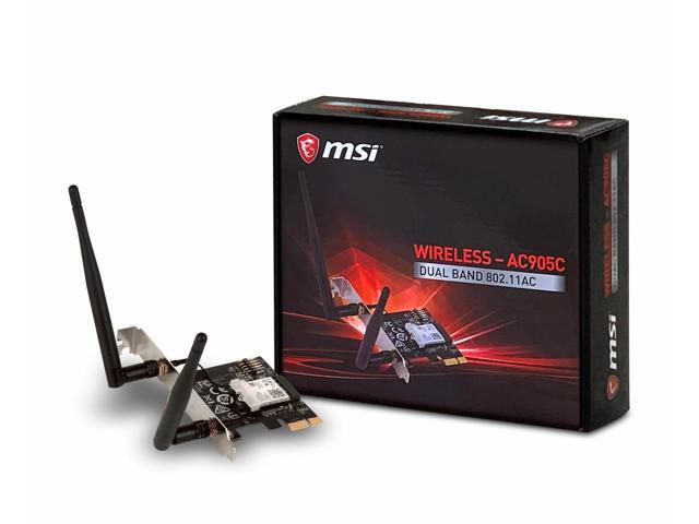MSI AC905C Dual Band Wireless 80211ac/Bluetooth PCI-E x1 Card for Desktop PC
