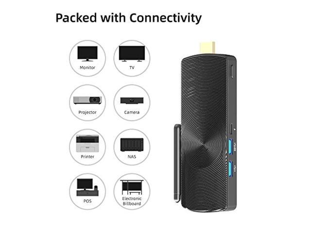 MeLE Fanless Mini PC Stick Intel Celeron J4105 4G/64G Windows 10 Pro Mini Computer Support HDMI 4K 60Hz Dual Band WiFi with Gigabit Ethernet Port PCG02 GLE 