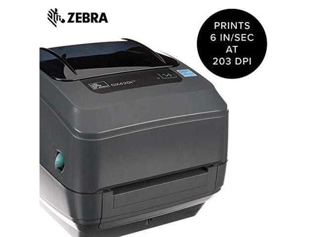 NeweggBusiness Zebra GX420t Thermal Transfer Desktop Printer Print Width of 4 in USB Serial and Parallel Port Connectivity GX42 102510 000 GX42 102510 000