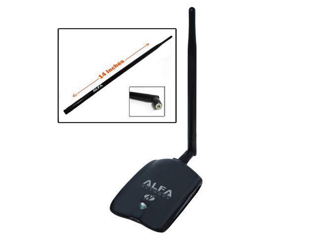 Alfa AWUS036NHA High Gain Wireless B/G/N USB Adaptor - Long-Rang Wi-Fi Network Adapter with 5dBi and 9dBi Antenna for Wardriving & Range Extension