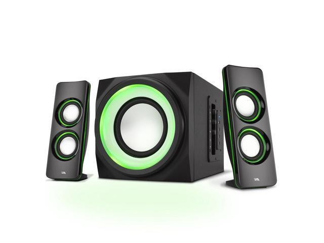 Cyber Acoustics Bluetooth Speakers with LED Lights - The Perfect Gaming Movie Party Multimedia 21 Subwoofer Speaker System (CA-SP34BT)