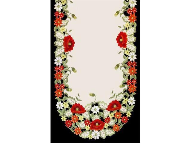 Sinobrite H0775 Red Poppy Square Table-Topper 36 x 36 in