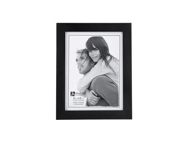 Malden 6x8 Picture Frame - Wide Real Wood Molding Real Glass - Black