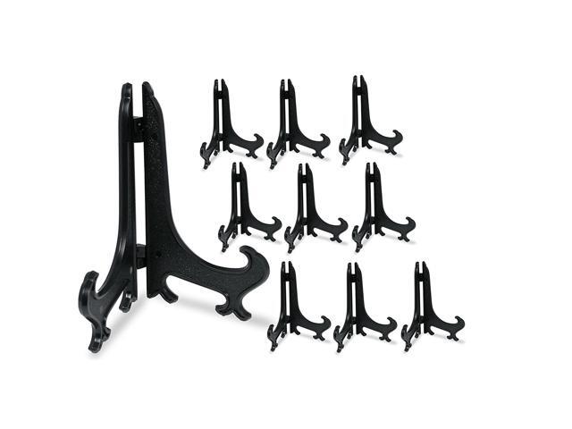 BANBERRY DESIGNS 5' Black Plastic Easel - Pack of 10 Display Easels - Curved Folding Stands - Hinged Easels