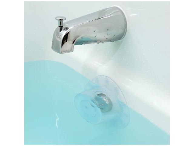 SlipX Solutions Bottomless Bath Overflow Drain Cover Adds Inches of Water to Tub for Warmer Deeper Bath (Clear 4' Diameter)