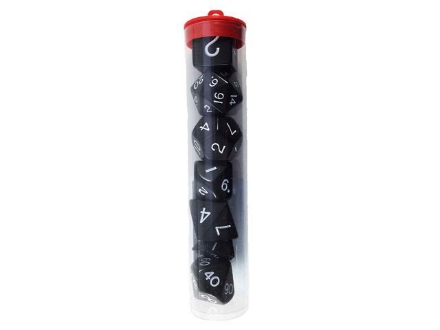 Jumbo RPG Dice Sets: Black/White Opaque Polyhedral 7-Die Set by Koplow Games