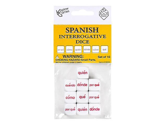 Koplow Games Spanish Interrogative Dice Set Classroom Accessories